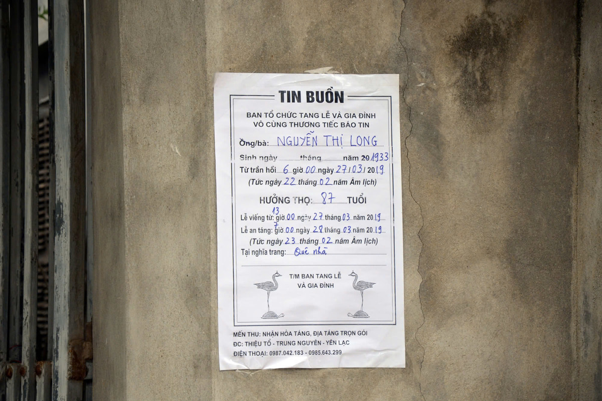 Cáo phó có nội dung thông tin đầy đủ