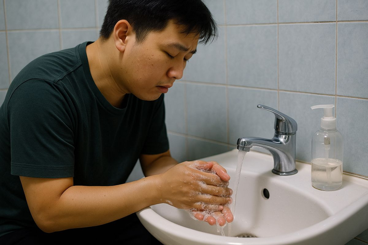 Rửa tay và tắm rửa sạch sẽ là bước quan trọng giúp loại bỏ các dấu hiệu bị nhiễm hơi lạnh đám ma