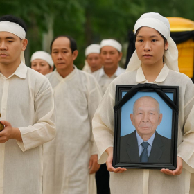 Ai là người cầm di ảnh người mất trong đám tang?