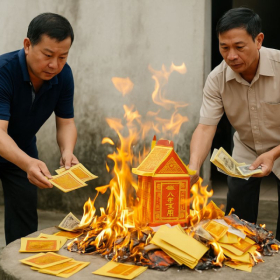 Hướng dẫn cách đốt vàng mã cho người âm