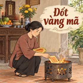 Hướng dẫn cách đốt vàng mã cho người âm