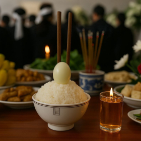 Tại sao người chết phải có bát cơm quả trứng?