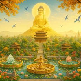 Tây Phương Cực Lạc là gì? Tìm hiểu cõi tịnh độ tại Bồng Lai Viên