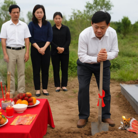 Văn khấn động thổ xây mộ: Ý nghĩa, sắm lễ & Quy trình chuẩn phong tục